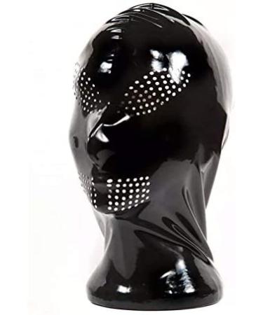 Latex Hood Mask Bondage Mask Seamless Rubber Hood With Perforated Eyes And Mouth Cover Red Small Red S