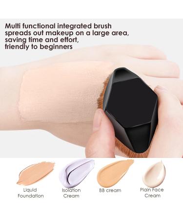 2pcs Flat Top Kabuki Foundation Brushes for Blending Liquid and Powder Makeup - Buy Online on GoSupps.com