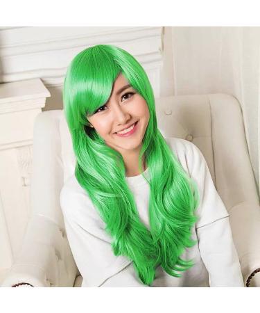 TRIXES Neon Green 20 Long Wavy Wig for Costume Party & Cosplay - Fancy Dress Accessory for Stag & Hen Do - Buy Online on GoSupps.com