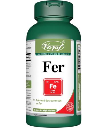 VORST Iron Supplement 45mg 90 Vegan Capsules | Max Strength Formula for Iron Deficiency and Fatigue | Made with Ferrous Fumarate Mineral for Men & Women | Alternative to Liquid | 1 Bottle 90 count (Pack of 1) - Buy Online on GoSupps.com