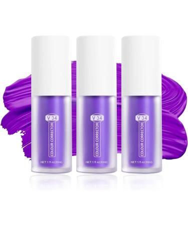 3 pieces V34 color correction purple tooth whitening Color Corrector tooth whitening toothpaste for sensitive teeth tooth stain removal tooth lighting booster color correction tooth color corrector