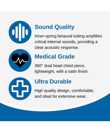 HCS Stethoscope - Lightweight Design - 360 Dual Head Chest Piece - Blue - Ideal for Nursing Students, Doctors, and Vet Techs - Buy Online on GoSupps.com