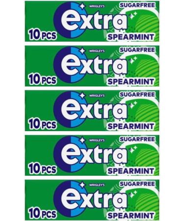 5 x packs Wrigley s Extra Spearmint Flavour Sugar Free Chewing Gum - Freshens Breath With Xylitol Helps with Oral Hygiene for Healthy Teeth and Gums - Buy Online on GoSupps.com