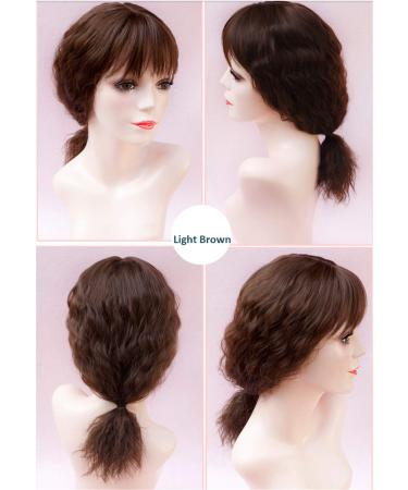 Curly Hair Topper with Ponytail for Women - Soft Synthetic Clip-In Crown Attachment 45cm - Light Brown - Perfect for Thinner Hair - Buy Online on GoSupps.com