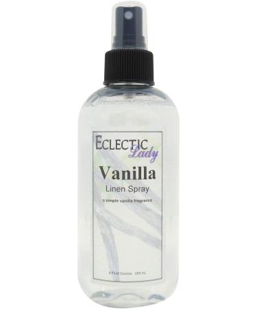 Vanilla Linen Spray 8 ounces - Eclectic Lady Sheet and Linen Spray - No Artificial Colors Parabens or Preservatives - Long-Lasting Scent for Bed Fabric & Pillow 8 Fluid Ounces