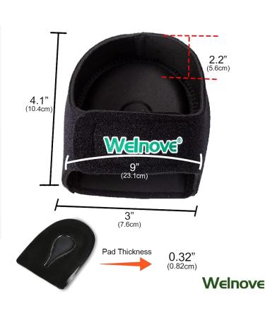 Welnove Heel Protectors - Breathable Pain Relief Pads for Plantar Fasciitis & Tendinitis - 2 Black Pillows for Cracked Heels & Foot Pain Support - Buy Online on GoSupps.com