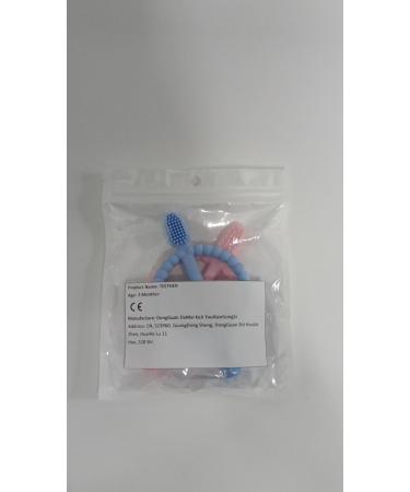 Buy BPA-Free Baby Biting Toys & Toothbrush Set - Soothing Silicone Teething Rings (Blue & Pink) for 3+ Months - Safe & Stimulating Gum Relief - Buy Online on GoSupps.com