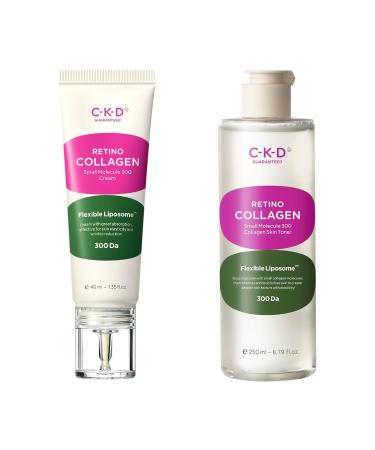 CKD Retino Collagen Anti-Aging Skincare Bundle Firming Face Cream & Hydrating Skin Toner with Retinal & Low Molecular Collagen for Wrinkle Reduction Elasticity Boost and Deep Moisture