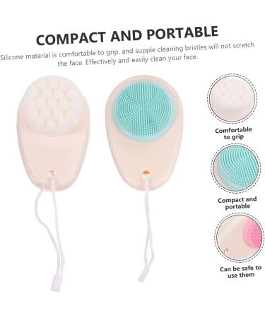 FRCOLOR Pack of 8 Double-Sided Facial Cleansing Brush Face Scrub Scrubber Silicone Facial Cleanser Handle Facial Brush Bathroom Accessories Painted - Buy Online on GoSupps.com