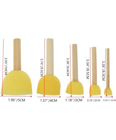 HONJIE Round Stencil Sponge Foam Brush Set - 20 Pcs | Wooden Handle for Furniture Art Crafts Painting | 5 Sizes Included - Buy Online on GoSupps.com