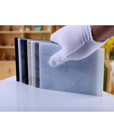 Pocoukate Stained Glass Sheets 8 pcs Variety Kit - 4 x 6 inch Large Cathedral Glass Mosaic Tiles for Crafts - Stained Glass Supplies (Black & White Series) - Buy Online on GoSupps.com