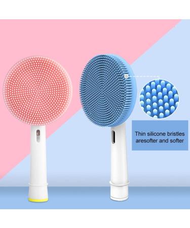 2pcs Facial Cleansing Brush Set - Remove Blackheads & Deep Clean | Electric Face Cleaning Brush Head & Sponge - Blue & White - Buy Online on GoSupps.com