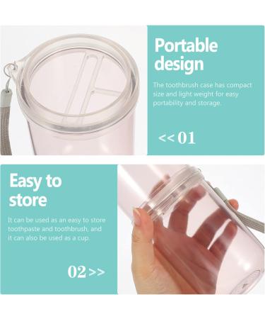 Buy Zerodeko Transparent Washing Cup & Toothbrush Travel Storage Rack - Pink | International Shipping Available - Buy Online on GoSupps.com