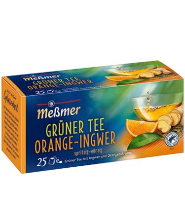 Meßmer Green Tea Orange Ginger | 25 tea bags | Vegan | Gluten-free | Lactose-free 25 tea bags Green Tea Orange-Ginger - Buy Online on GoSupps.com