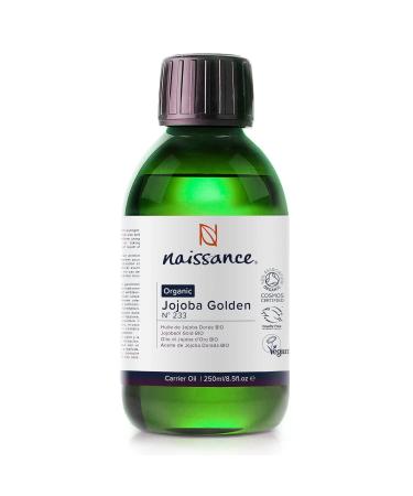 Naissance Jojoba Oil Gold Bio 250ml | 100% Pure Cold-Pressed Facial & Body Oil for Hair Skin & Massage - Buy Online on GoSupps.com