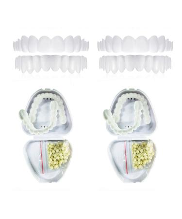 Flipped warm 2 pair of veneers teeth set at the top and bottom dentures of provisional teeth teeth for plug in immediate veneers teeth for men women bad