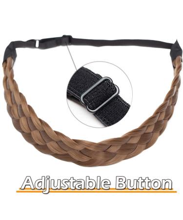 Silk-co Women s Light Brown 5-Strand Braided Hair Band - Vintage Elastic Hair Tie for Weddings & Girls - 2.5cm Wide Artificial Hair Extensions - Buy Online on GoSupps.com