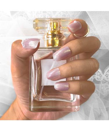 Sethexy Shiny Short Square Nail Tips - Clear Pearl Gradient Sparkle Silver - 24-Piece Complete Cover Art Fake Nails for Women & Girls | International Shipping - Buy Online on GoSupps.com