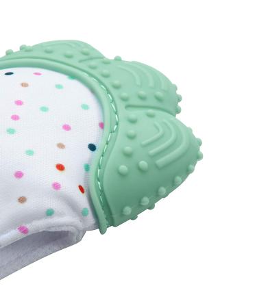 PandaEar Soothing Teething Mitten 2 Pack Pain Relief Protection Glove Stimulating Teether 0-12 Months (Blue Green) - Buy Online on GoSupps.com