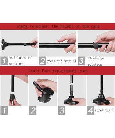 Canes Elderly Crutches Lightweight Walking Sticks Four Legged Multi Function Anti Skid Telescopic with Lights Automatic Sound and Light Alarm System - Buy Online on GoSupps.com