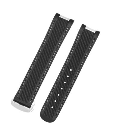 Neyens 20mm rubber clock band for Omega Seamaster 300 AT150 de Ville Speedmaster Silicon Armbrand Replacement Armand Clock Accessories Part 5 Gold Buckle