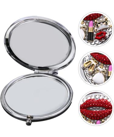 Beaupretty Round Compact Mirror with Rhinestone Red Lips and High Heels Design - Portable Mini Makeup Mirror for Women and Girls - Buy Online on GoSupps.com