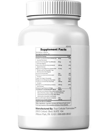 True Cellular Formulas MIN12Absorb Essential & Trace Mineral Complex | Soy-Free Non-GMO Vegan 30-Day Supply - Enhanced Absorption for Cellular Health and Daily Vitality - Buy Online on GoSupps.com