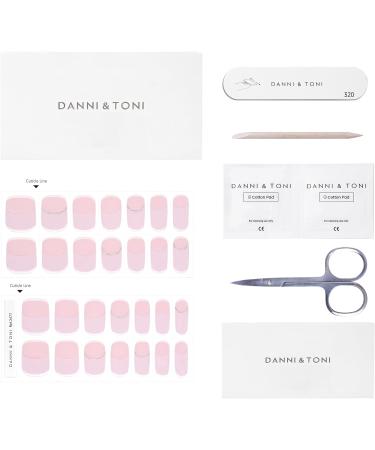 Danni & Toni Ballet Blush Pink French Glitter Gel Nail Films - Self-Adhesive Nail Stickers 28 Pack UV Gel Nail Art Design - Buy Online on GoSupps.com