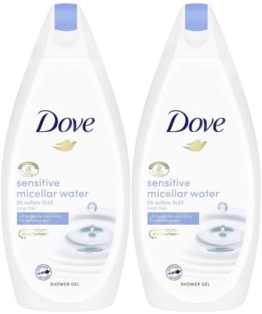Dove Sensitive Skin Micellar Water Body Wash 16.9 oz - Pack of 2 | Gentle Cleansing for International Use - Buy Online on GoSupps.com