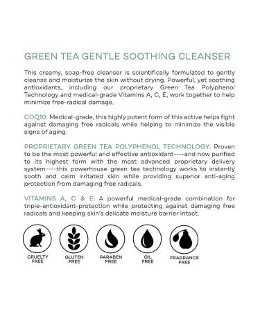 Replenix Green Tea Gentle Soothing Cleanser - 6.7 oz - Sensitive Skin Face Wash - Buy Online on GoSupps.com