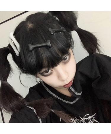 Halloween Hair Accessories: Black Skull Bone Clips for Women & Dogs - 4 Pcs - Buy Online on GoSupps.com