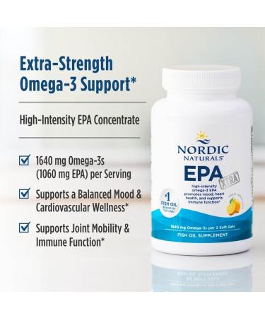 Nordic Naturals EPA Xtra Lemon - 90 Soft Gels - 1640 mg Omega-3 - High-Intensity EPA Formula for Positive Mood Heart Health & Healthy Immunity - Non-GMO - 45 Servings EPA Xtra 90 Count (Pack of 1) - Buy Online on GoSupps.com