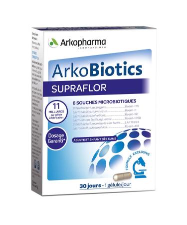 Arkopharma Supraflor Ultra Digestive Tract Protectors 11 Billion CFUs for Adults/Children from 6 Years 30 Capsules in Blister Pack