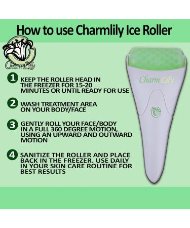 Charmlily Jade & Ice Roller + Gua Sha Massager Tool Set for Face & Eyes - Reduce Wrinkles, Puffiness, and Migraine Pain Relief - 3 in 1 Cold Facial Stone - Buy Online on GoSupps.com