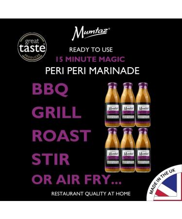 Mumtaz PERI PERI Marinade Sauce - Pack of 6x500g 15 Minute Magic Marinade Medium Spiced BBQ-Grill-Roast-Stir or Air fry All Natural Ingredients Gluten Free Vegan Friendly. - Buy Online on GoSupps.com