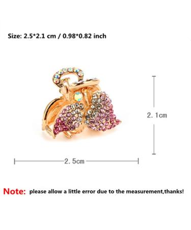 Ruihfas Sweet Cherry Bangs Clip Set- 4Pcs Mini Rhinestone Hair Claws for Women & Girls - Buy Online on GoSupps.com