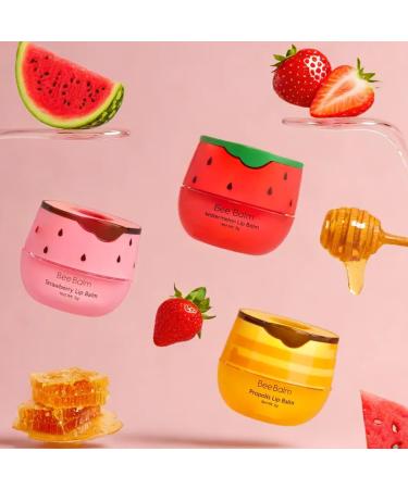 Buy 3 Pieces BeeBalm Lip Balm - Watermelon Strawberry & Honey | Hydrating Lip Care & Moisturizer for Dry Lips - Buy Online on GoSupps.com