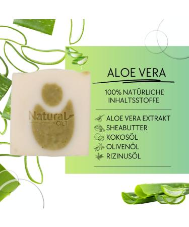 3x Natural Aloe Vera Soap - 100% Handmade No Harmful Ingredients - Certified Shower Gel for All Skin Types - 100g | Natural Skincare Essentials - Buy Online on GoSupps.com