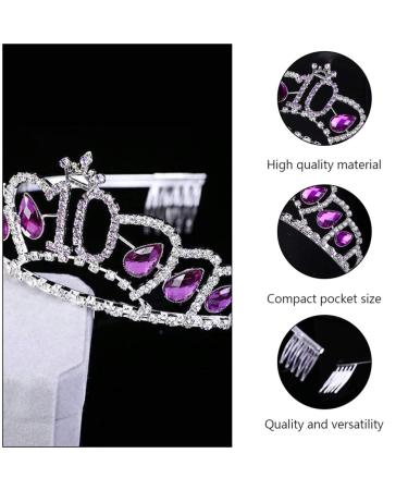 Shop Lurrose Purple Rhinestone Tiara for Toddlers - Birthday & Photo Accessories - Buy Online on GoSupps.com