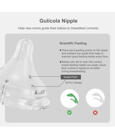 Gulicola Natural Glass Baby Bottle Gift Set - 3 oz & 5 oz, Extra Slow Flow Nipple, 0-3 Months - 4 Pack, Black/White Unisex - Buy Online on GoSupps.com