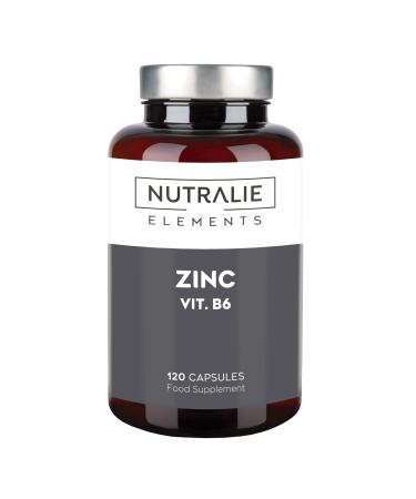BIO-available ZINC - Zinc Citrate - Anti-Acne - Food Supplement Immune System - Zinc Citrate and Vitamin B6-120 Vegetable Capsules - NUTRALIE