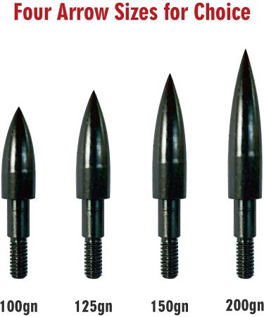 12pcs Archery Arrow Tips - 100/125/150/200 Grain Field Points - Target Practice Tips for Hunting Bow - Buy Online on GoSupps.com