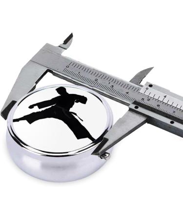 Karate Printed Mini Round Pill Box | 3 Compartment Medicine Organizer | Portable Travel Pill Case for Home & Office - Buy Online on GoSupps.com