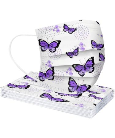 Buy Amyglin 50 Pieces Disposable 3-Layer Face Masks - Breathable Butterfly Motif Cloth Neck Gaiter for Adults - International Shipping Available - Buy Online on GoSupps.com