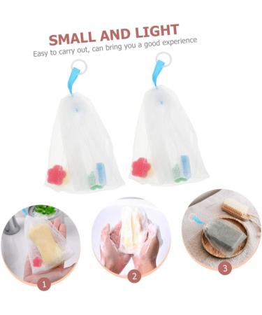 BIUDECO 2pcs Foaming Net Soap Mesh Pouches Soap Exfoliating Pouch Foam Face Wash Mesh Soap Pe White - Buy Online on GoSupps.com