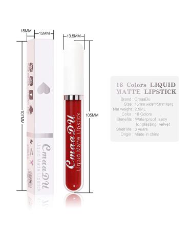 Bonnie Choice Store 18PCS Matte Liquid Lipstick Set Long-Lasting Nude Shades | Waterproof & High Pigmented Lip Gloss Set for Women - Buy Online on GoSupps.com