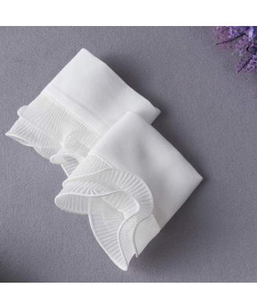 Mollensiuer Detachable Shirt Fake Sleeve Cuffs - White Fashion Pleated Horn & Lace Layered False Sleeves - Buy Online on GoSupps.com
