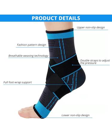 Milaiun Adjustable Ankle Bandage - Support for Weak Joints Arthritis & Sports - 1 Pair - Buy Online on GoSupps.com