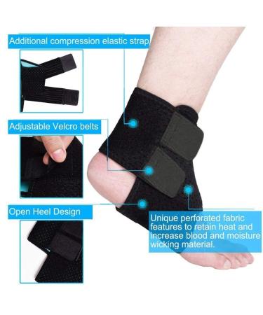 Kids Compression Ankle Brace Support Sleeve | Adjustable Foot Stabilizer for Pain Relief & Injury Rehab | Black US 5-8 - Buy Online on GoSupps.com