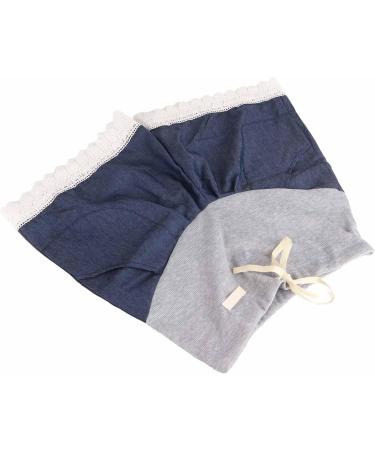 Maternity Denim Shorts Elastic Breathable for Summer - Dark Blue Lace (M) - Buy Online on GoSupps.com